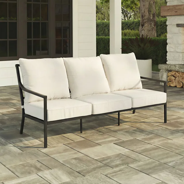 Sofa black beige 75.98 in