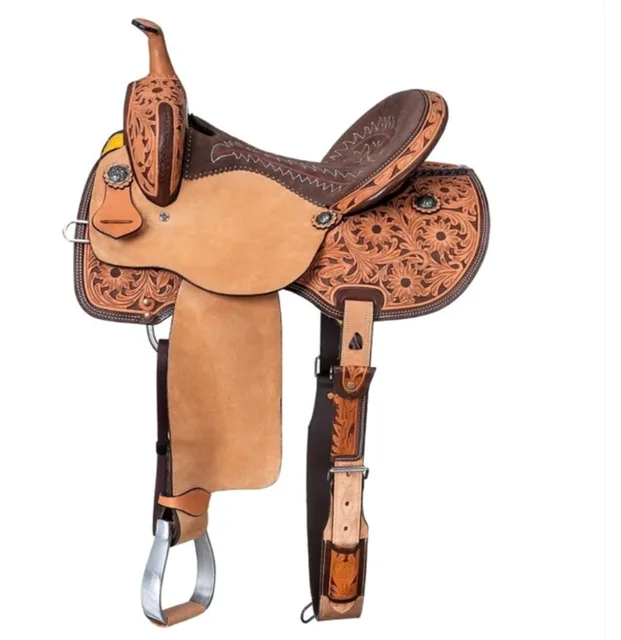 Leather Saddle 17" heavy-duty adjustable