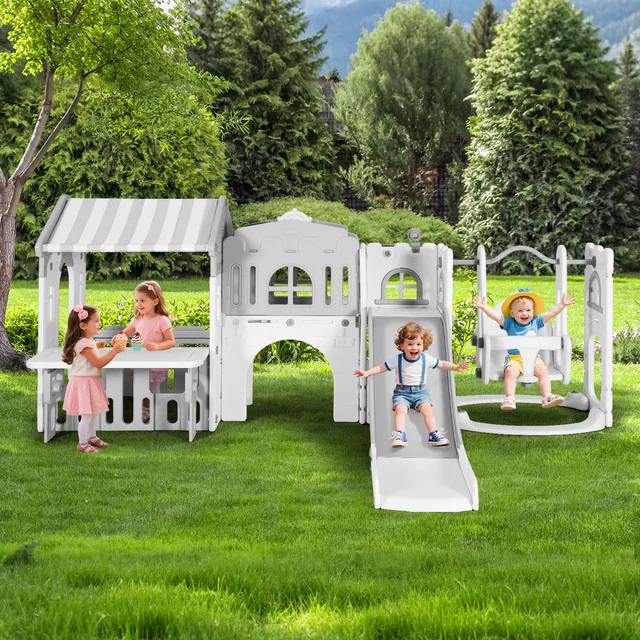 Backyard Play 10 in gray white