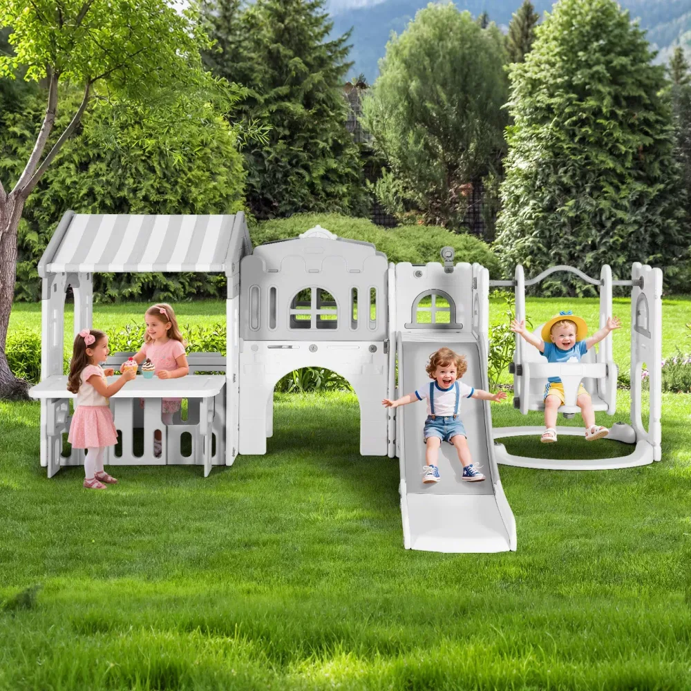 Backyard Play 10 in gray white
