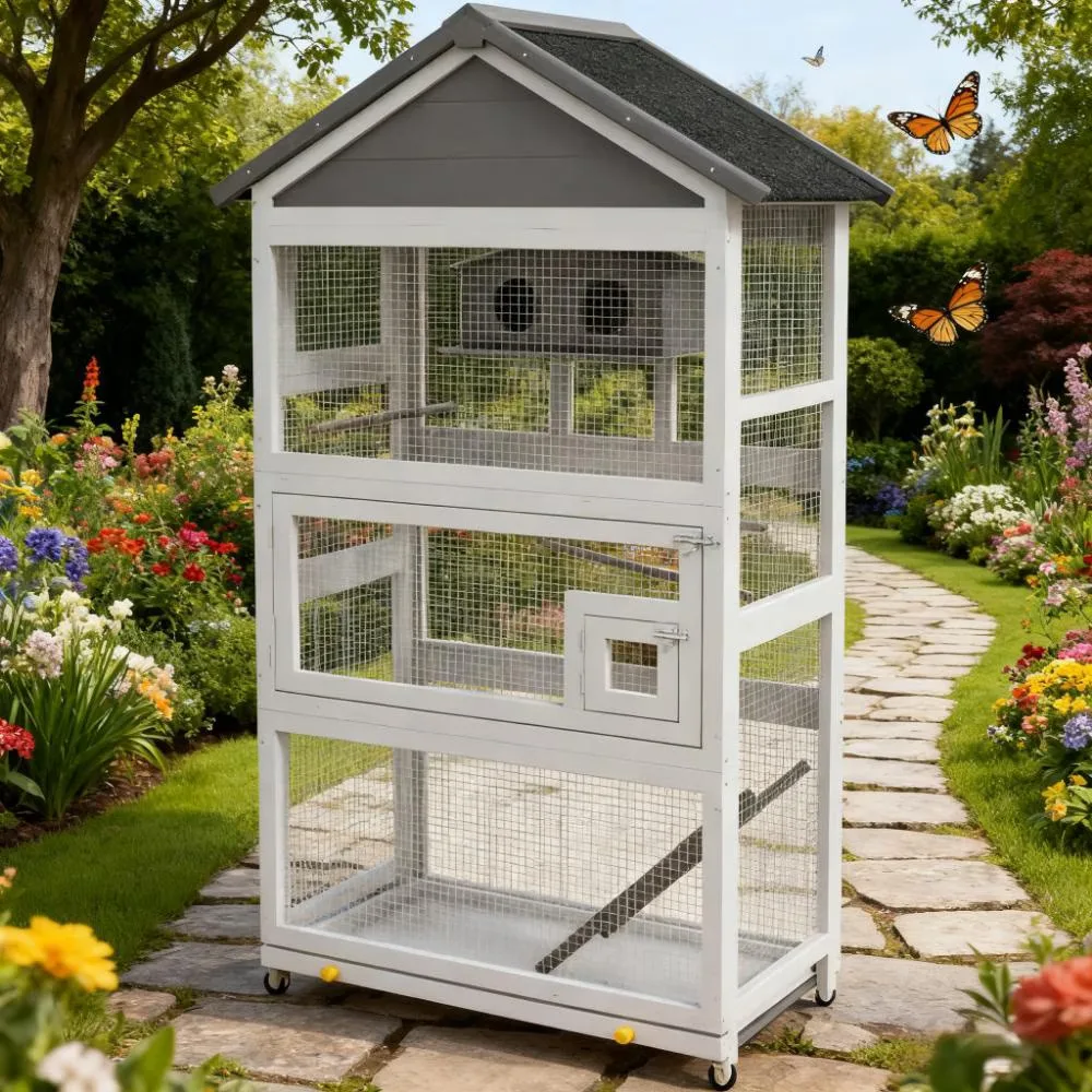 Bird Aviary 65" weatherproof black
