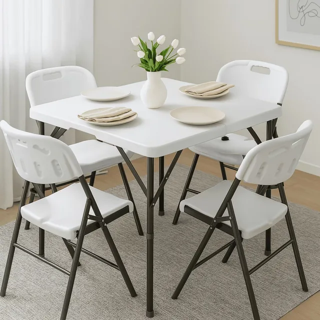 Table folding portable white