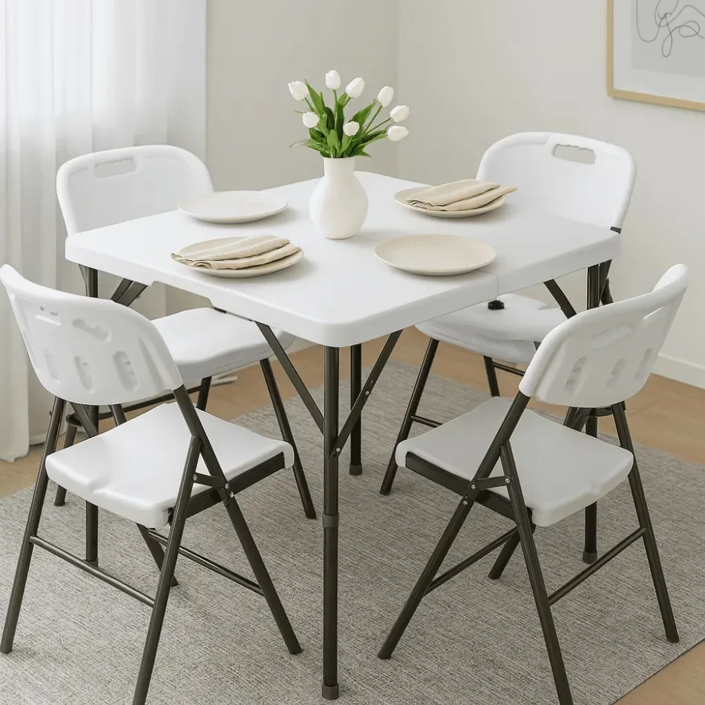 Table folding portable white