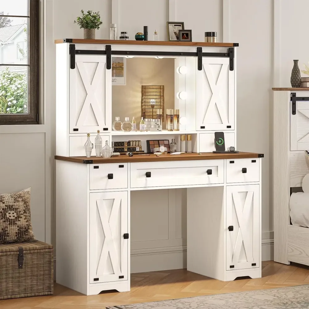 Vanity Desk white 43.3" 15.8"