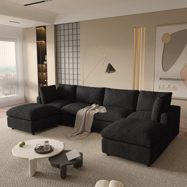 Living Room 100.5" beige black