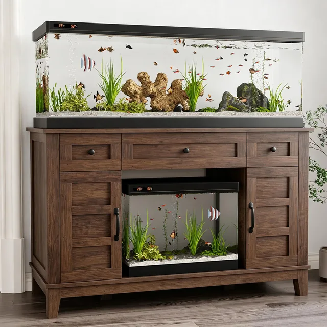 Aquarium Stand 55-75 gallon 1400 lb brown