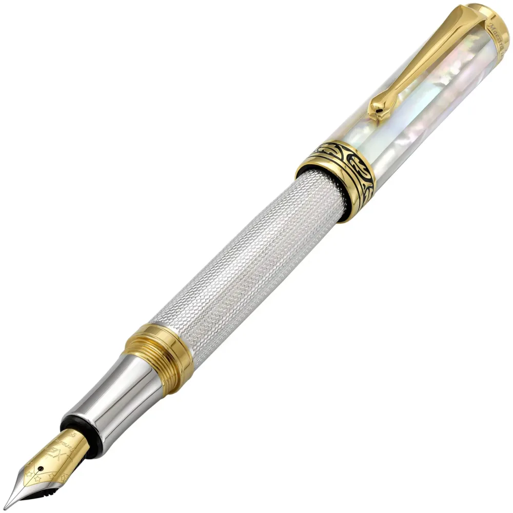 Fountain Pen silver white 0.4 mm