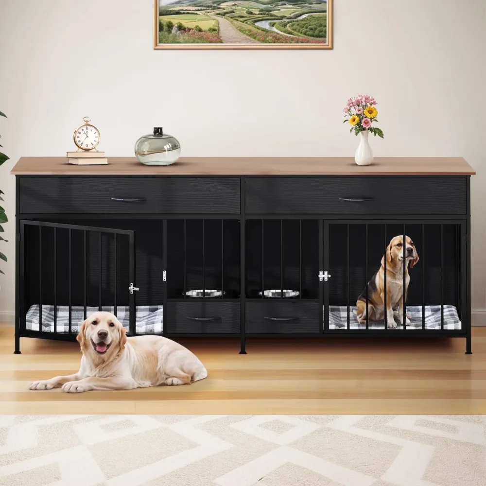 Dog Crate 74" heavy-duty black