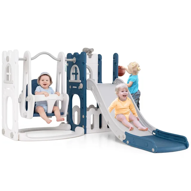 Backyard Play gray blue white