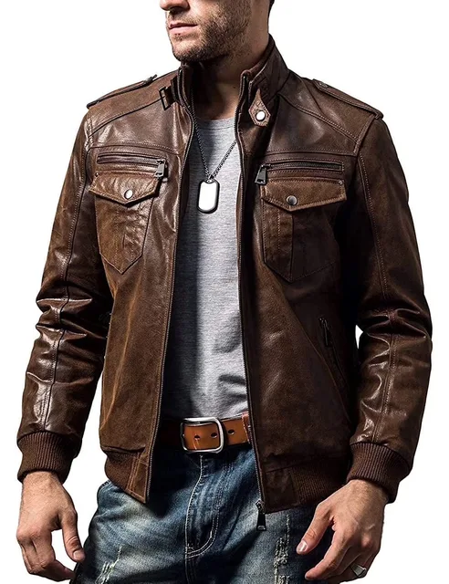 Leather Motorcycle brown adjustable