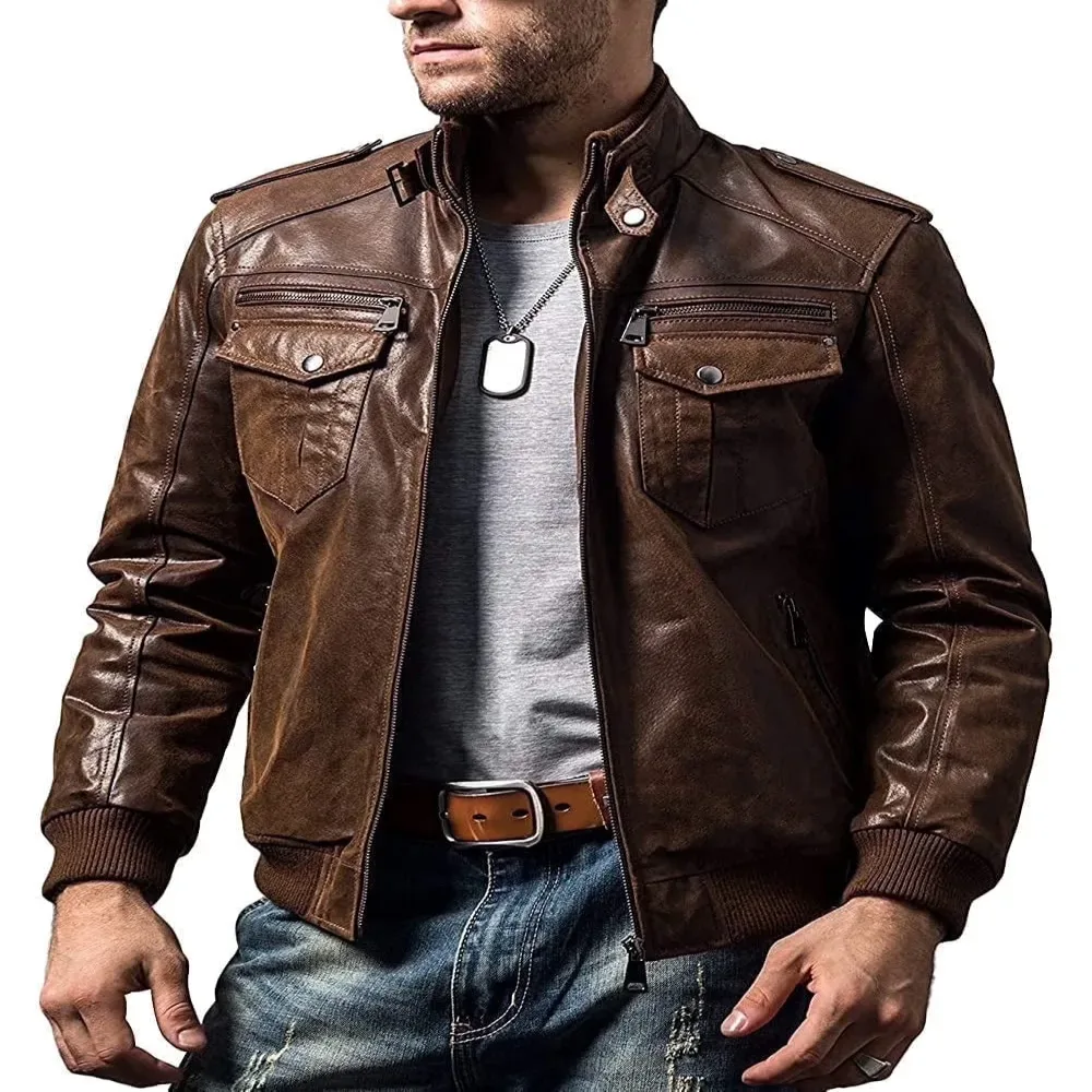 Leather Motorcycle brown adjustable