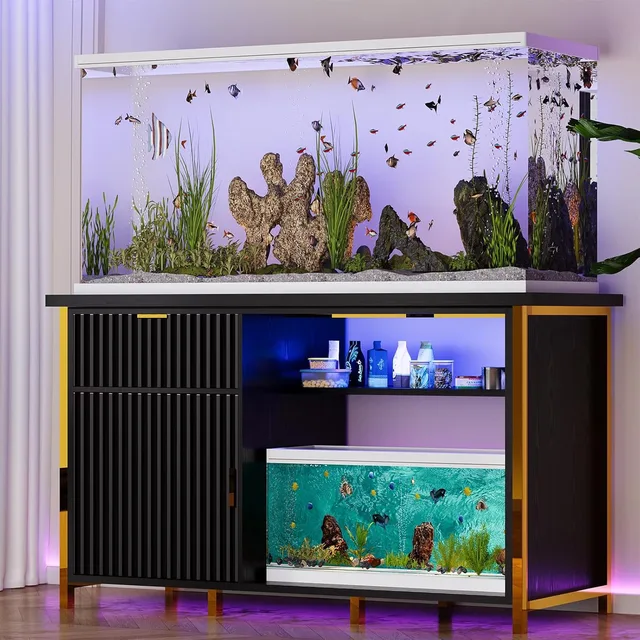 Fish Tank 55-75 gallon led black