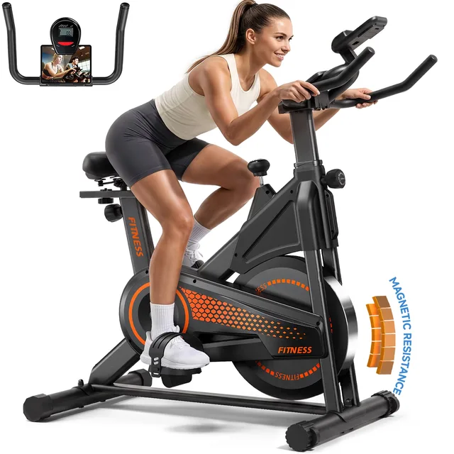 Exercise Bike adjustable black orange