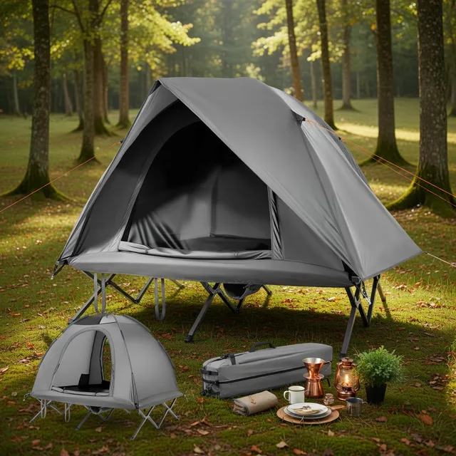 Tent foldable waterproof gray