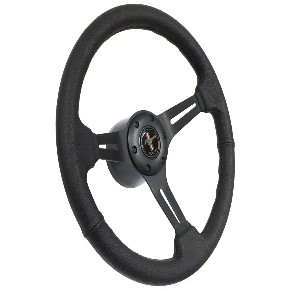Leather Steering black 14 inch 7 lb