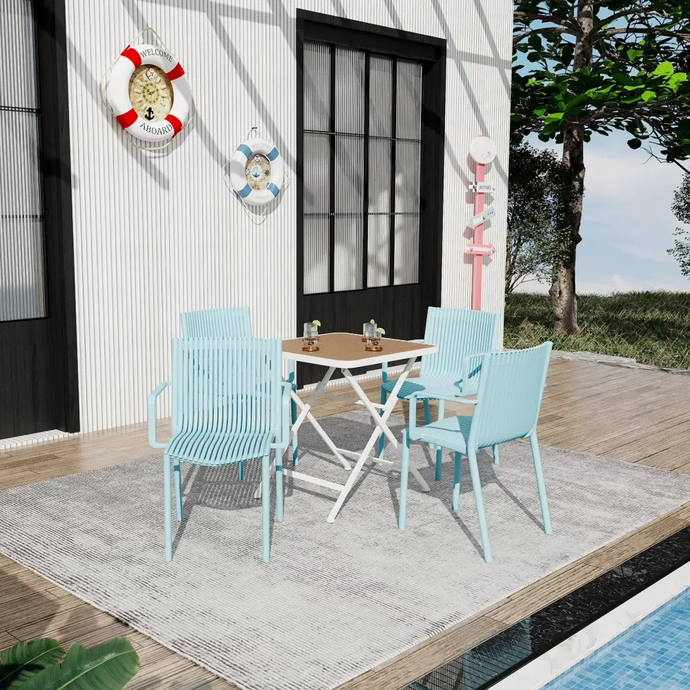 Table folding white blue