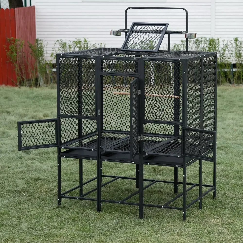 Bird Aviary black 65 inches