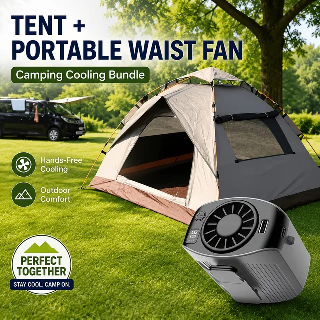 Camping Tent 4 person portable brown