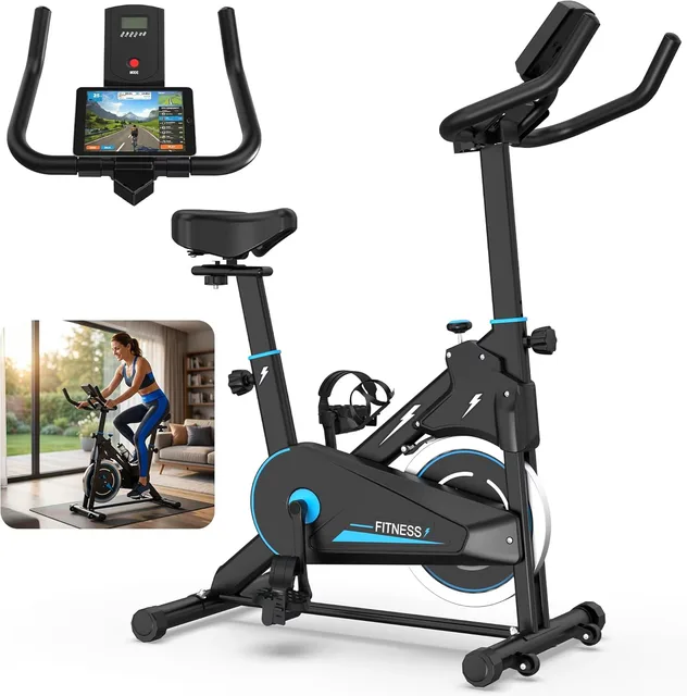 Exercise Bike adjustable black blue