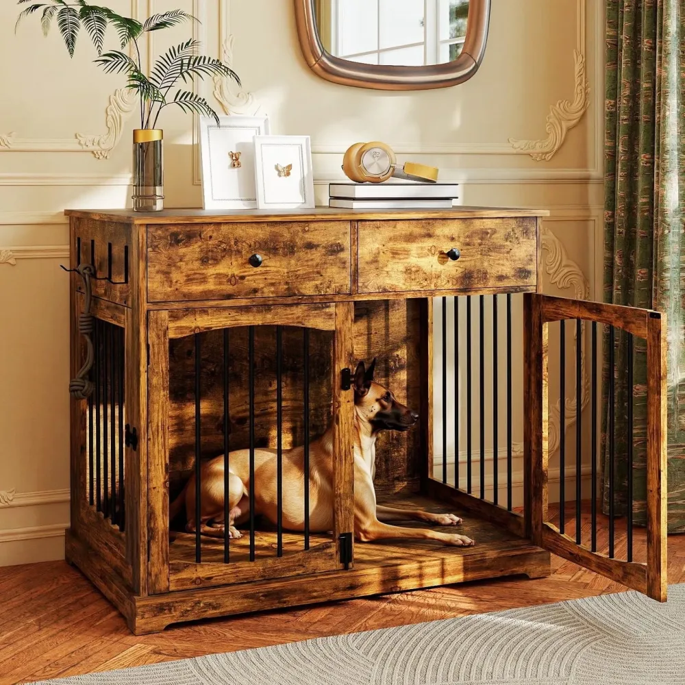 Dog Crate 40 inch brown white
