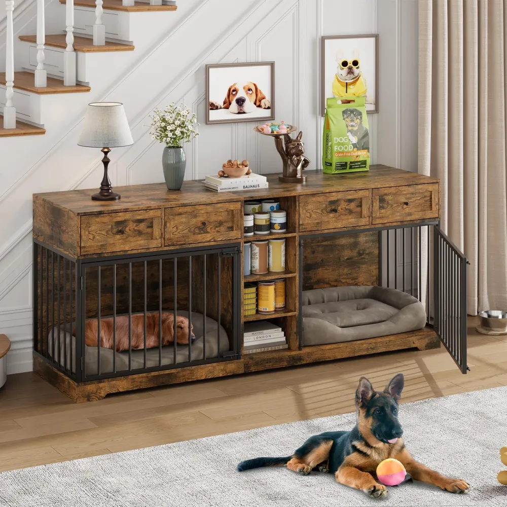 Dog Crate 81.9" brown