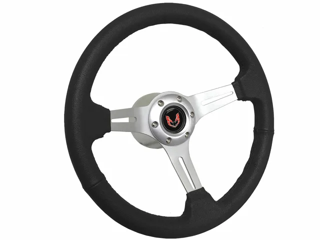 Leather Steering black 2.5" 14"