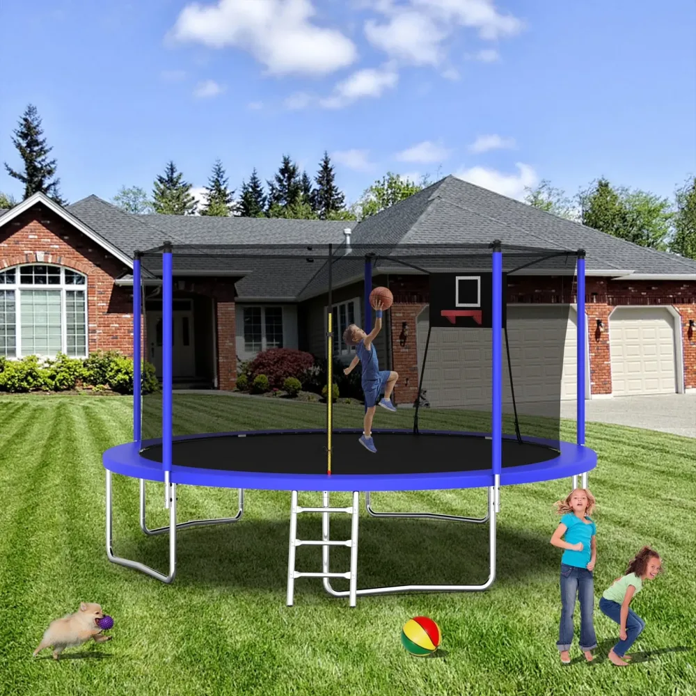 Backyard Trampoline 14ft blue yellow